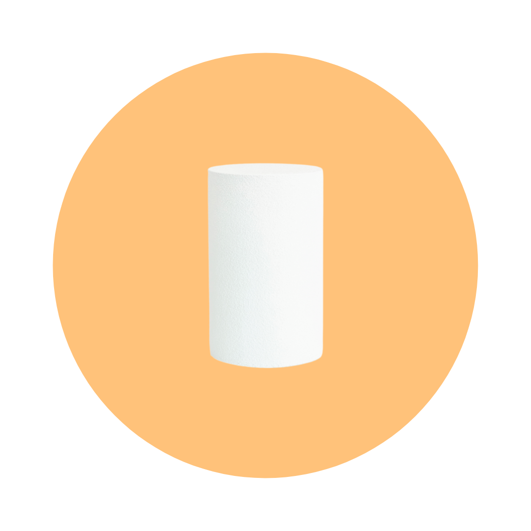 SMALL ROUND TEXTURED PLINTH - WHITE