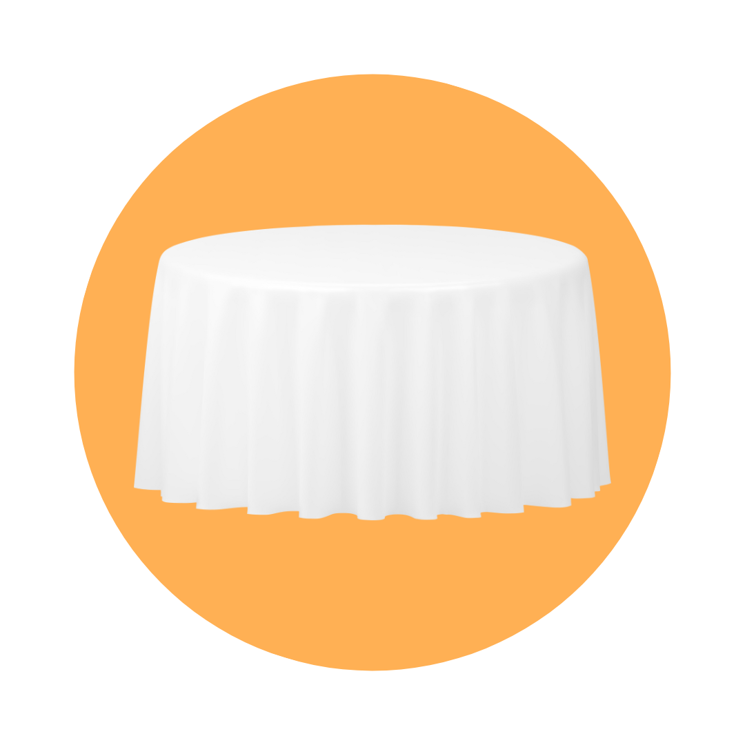 LARGE ROUND TABLECLOTH - WHITE