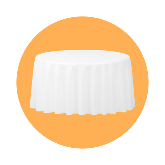LARGE ROUND TABLECLOTH - WHITE