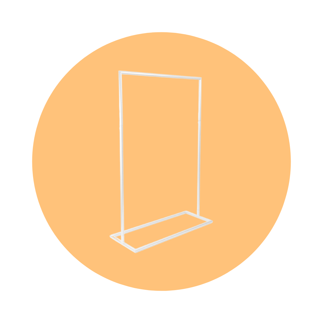 RECTANGLE SIGN STAND - WHITE