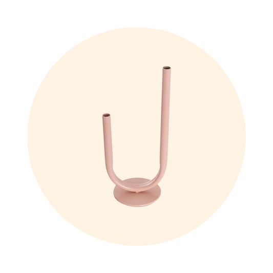 SMALL U SHAPE DUO BUD VESSEL - SOFT PINK