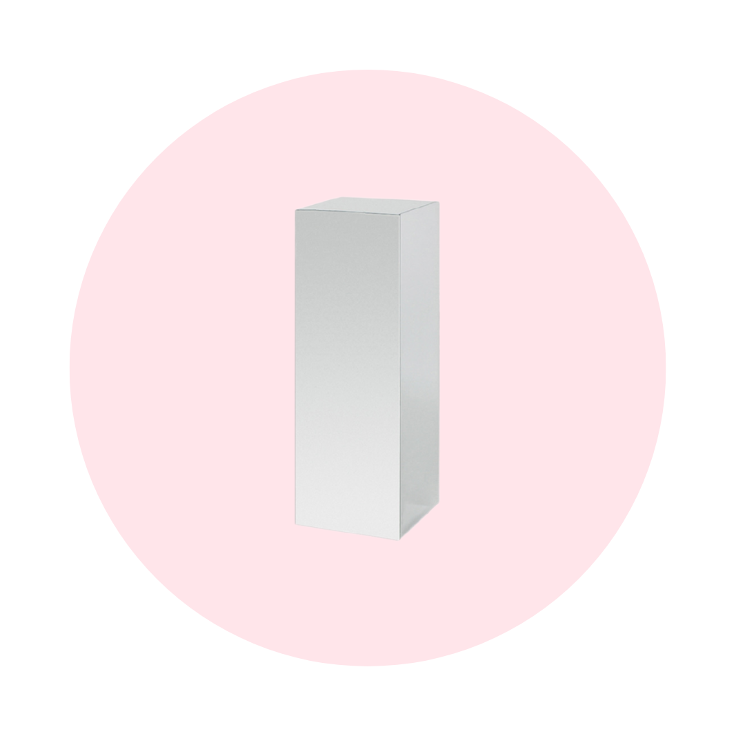 LARGE RECTANGLE MIRROR PLINTH - SILVER