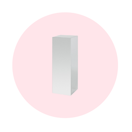 LARGE RECTANGLE MIRROR PLINTH - SILVER