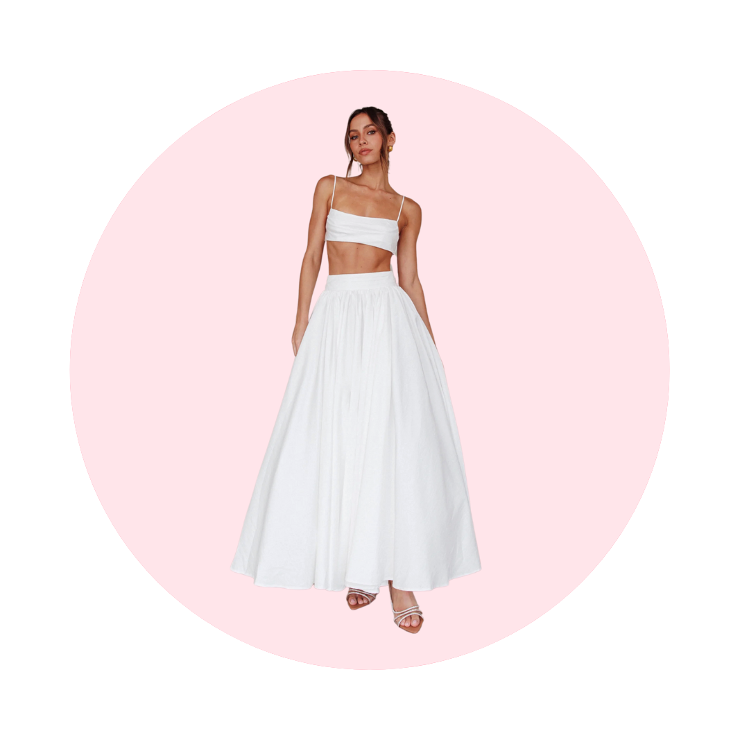 TIED BACK MAXI SKIRT