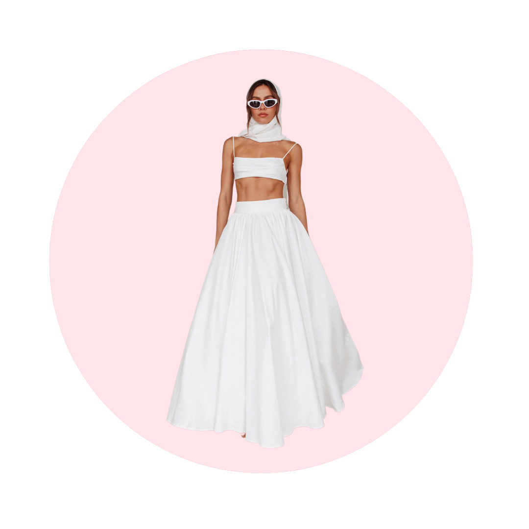 TIED BACK MAXI SKIRT