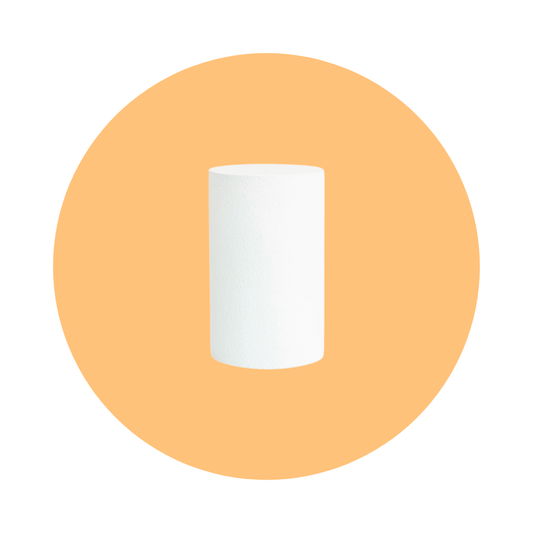 SMALL ROUND TEXTURED PLINTH - WHITE