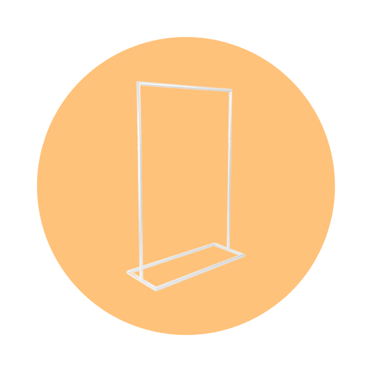 RECTANGLE SIGN STAND - WHITE