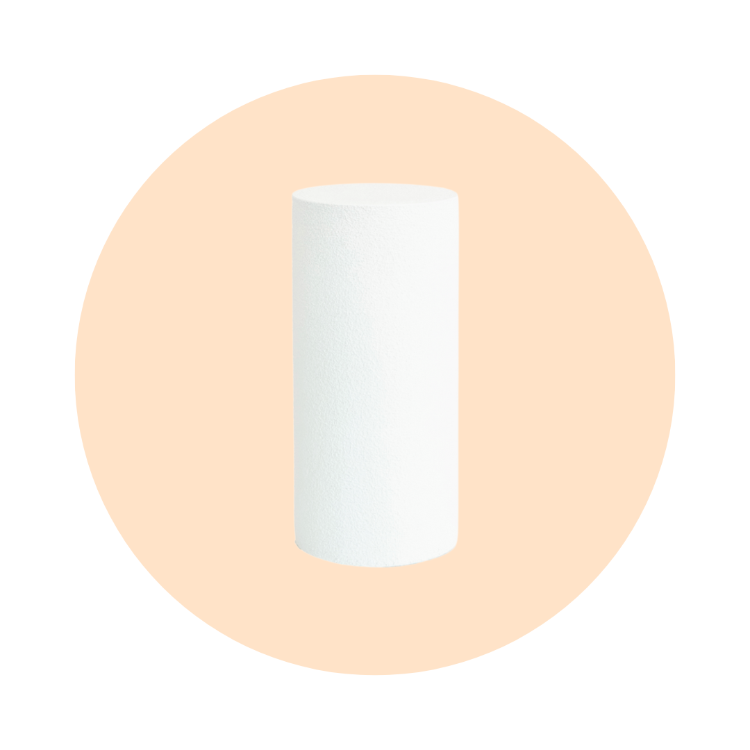 MEDIUM ROUND TEXTURED PLINTH - WHITE