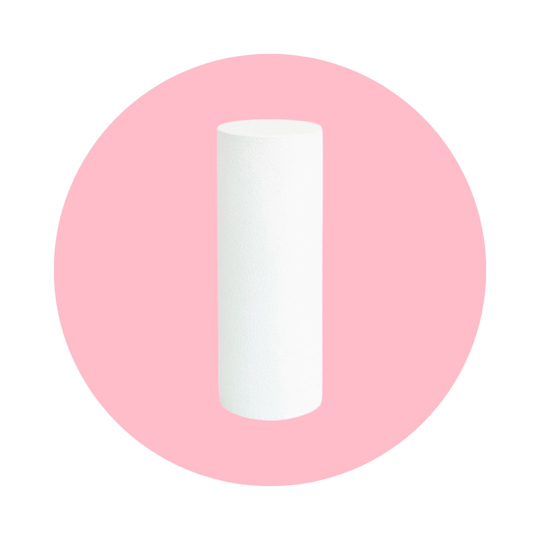 LARGE ROUND TEXTURED PLINTH - WHITE