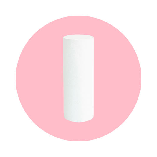 LARGE ROUND TEXTURED PLINTH - WHITE